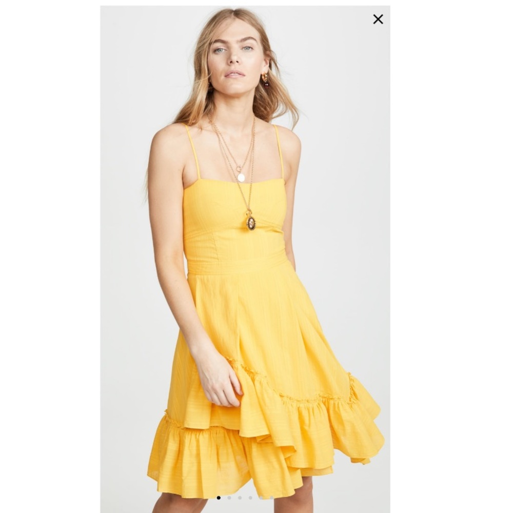 NWT Derek lam ruffle spaghetti strap yellow dress